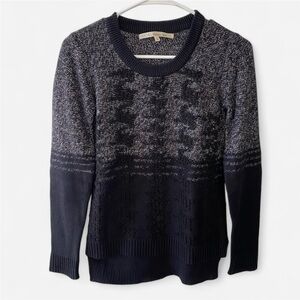 Rachel Roy Ombré Knit Crewneck Sweater Size XS Grey Black